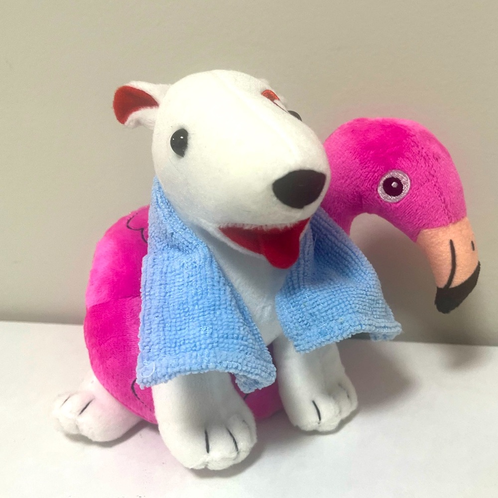 🌸☀️ Limited Edition Pink Floaty Bullseye Plush Dog! ☀️🌸